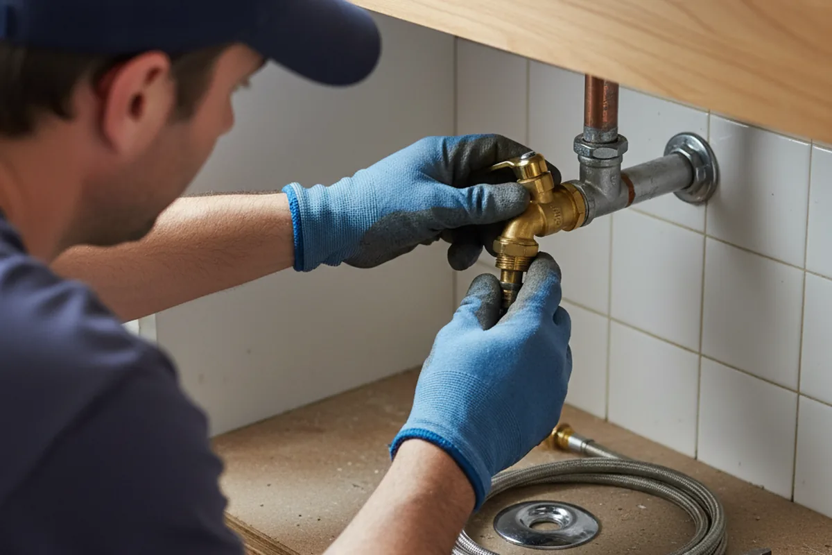 Shutoff valve and fitting work during Emergency Plumbing in Southington